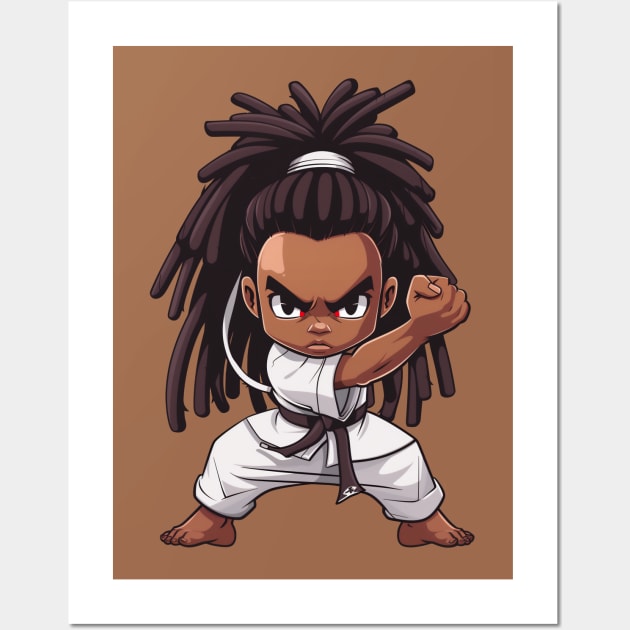 Karate Chibi Boy Wall Art by JunkyDotCom